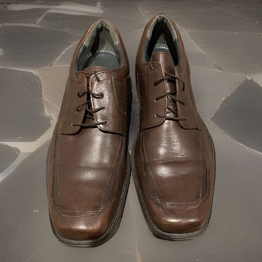 2 pair - Mens 10.5 JOHNSTON & MURPHY Black & Brown Oxford Derby Lace Up Shoes - Picture 13 of 16